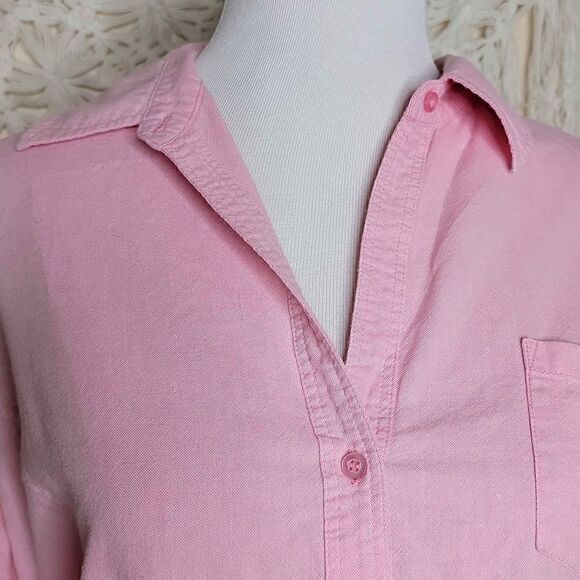 Riders by Lee Roll Sleeve Button Down Collar Shirt Pink Size XL - Picture 10 of 14
